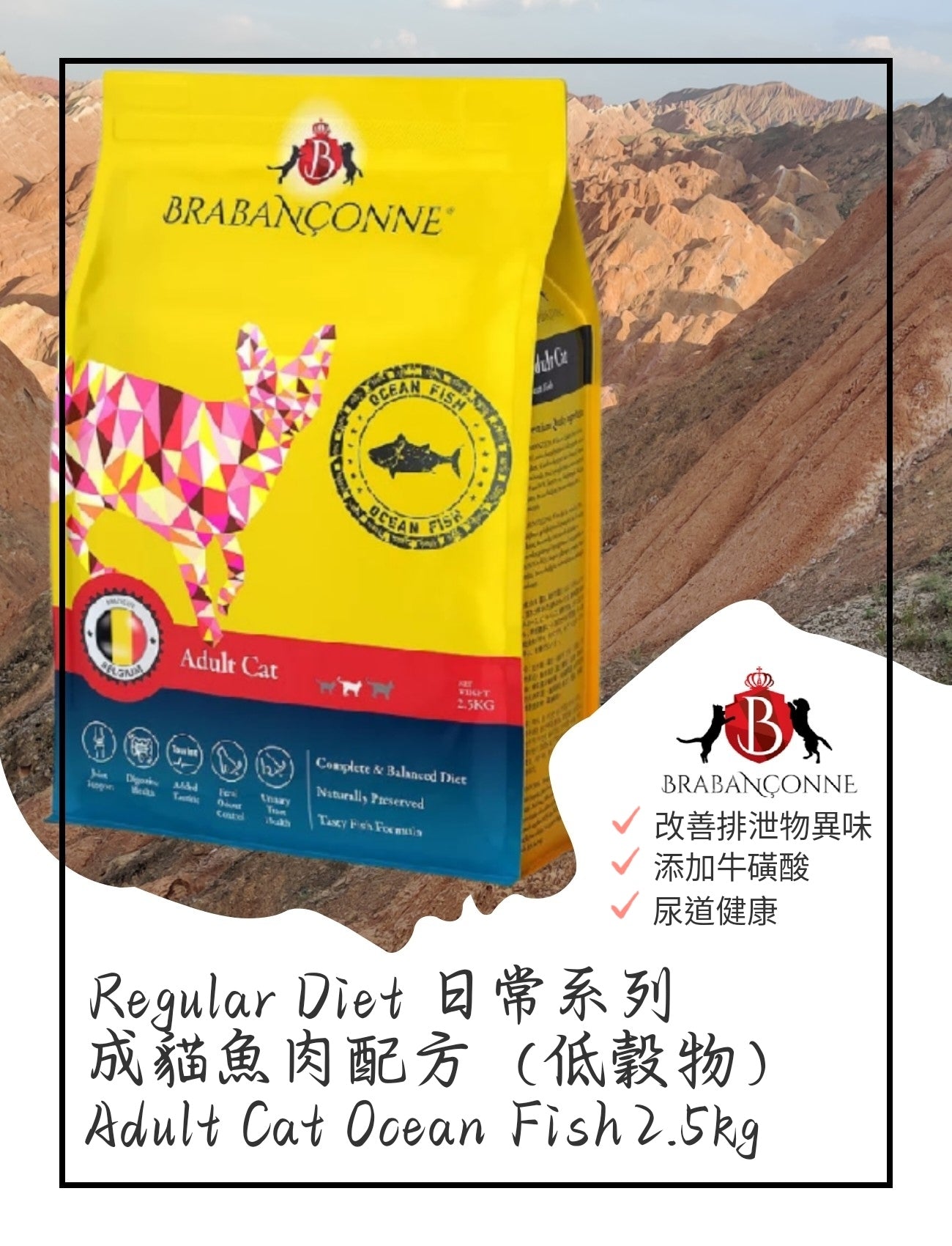 BRABANCONNE 爸媽寵 日常系列  低穀物成貓魚肉配方2.5kg